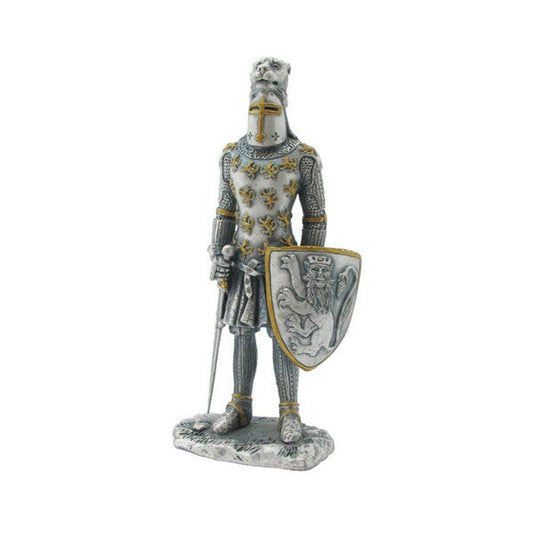 Knight Lion Crested Helmet - 13th Century (hand-cast statue sculpture) 10cm Height