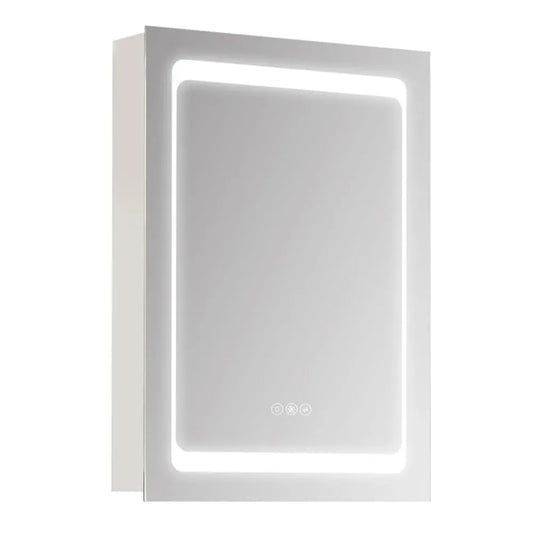 Bathroom LED Lighted Mirror Cabinet Wall-mount with Storage Shelves Touch Switch