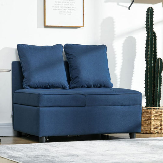 HOMCOM Folding Sleeper Sofa Bed Chair, Blue - Quality, Comfort, Versatility