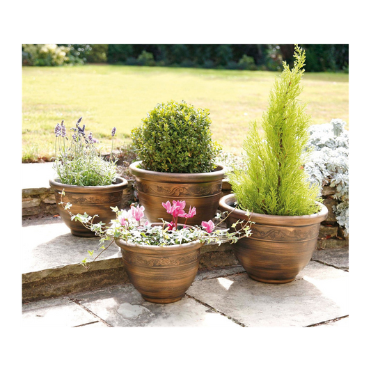Antique Bronze Wenlock Planters - Set of 4