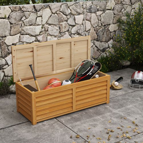 Outsunny 292L Outdoor Storage Box for Patio, Pool, Light Brown