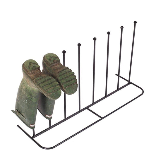 Space-Saving 4-Pair Boot Rack - Steel Black Powder Coated Stand