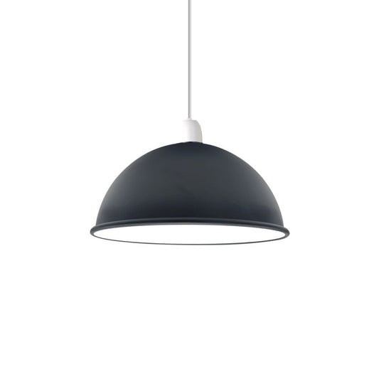 Vintage Black Industrial Dome Pendant Lamp Shade - Easy Fit E27 Light Fitting 60W - High-Quality Metal Construction