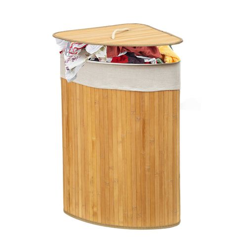 CORNER Natural Bamboo Laundry Basket-Natural