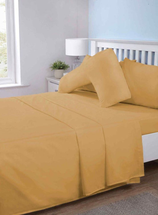 Opus Plain Dyed Fitted Sheets - Single - Ochre