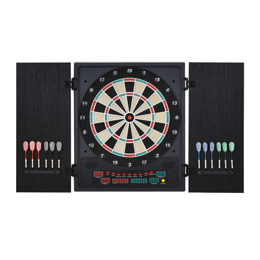 High-Quality Electronic Dartboard - LED Score Board - 27 Games - Storage Cabinet