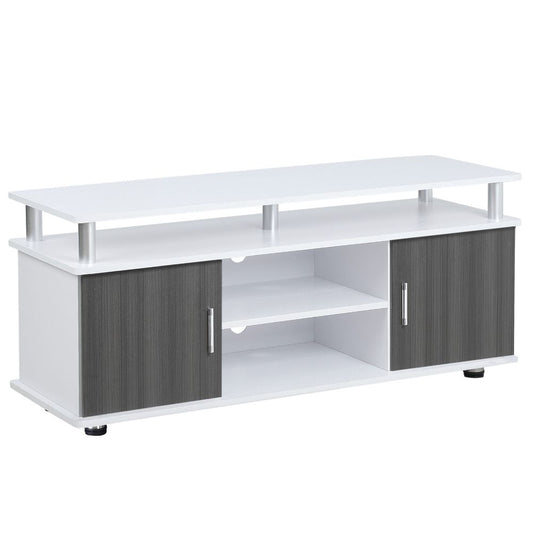 HOMCOM TV Stand Entertainment Center Media Console Storage - Grey, White