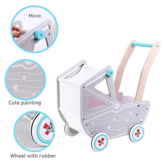 Deluxe SOKA Doll Pram - High-Quality Wooden Toy