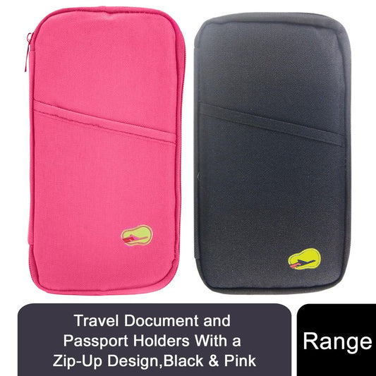 Secure and Stylish Zip-Up Travel Document and Passport Holders, Choose Your Colour