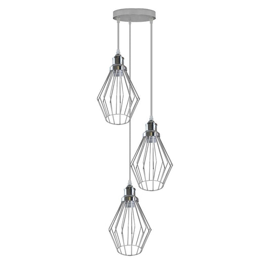 Vintage Chrome Retro Loft Style Ceiling Lamp - E27 Base - Easy Fit - Quality Lighting