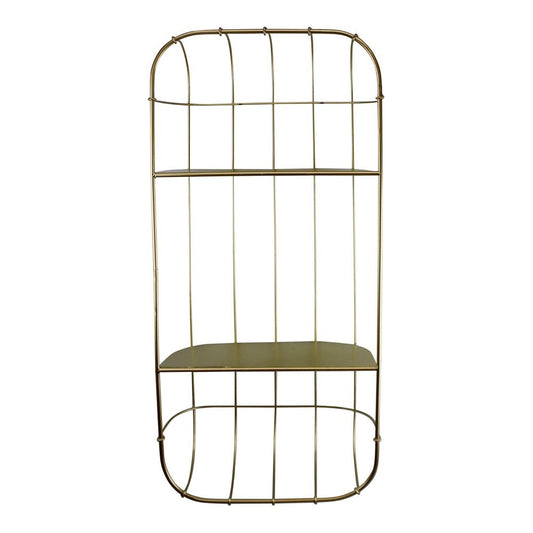 Premium Gold Metal Double Storage Shelf - High-Quality Design - 17 x 77 x 36cm