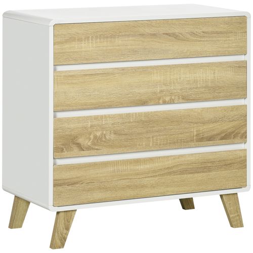 HOMCOM Chest of Drawers, 4 Drawer Storage Cabinet Organiser for Bedroom