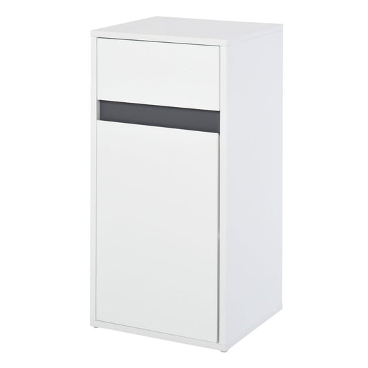 HOMCOM Modern Minimalistic Bathroom Storage Cabinet w/Drawer Cupboard Adjustable Shelf Door Home Organiser Sleek Beautiful Freestanding Compact White