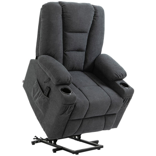 Grey Riser & Recliner Chair w/ Remote - Lift Chair for Elderly, Comfortable & Sturdy - Oversized Design, Easy-to-Use