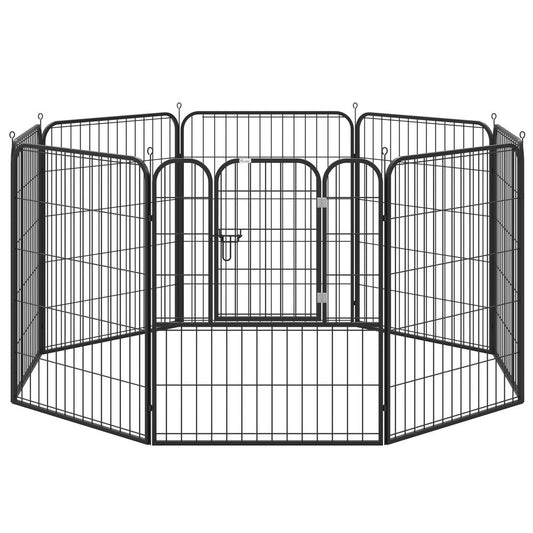 PawHut Dog Pen 8 Panels Puppy Pen Heavy Duty Pet Playpen for Indoor Outdoor for Dogs, Rabbits, Ducks 100cm High