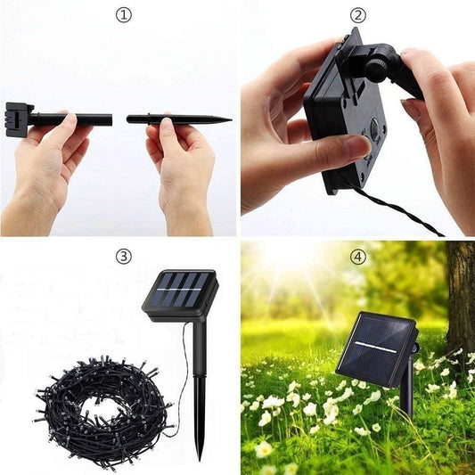 Planet Solar 100 LED White Outdoor String Solar Fairy Lights