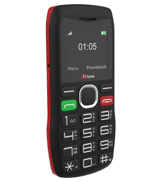 TTfone TT880 Easy-to-Use Big Button Mobile - Vodafone Pay As You Go SIM, USB C Cable