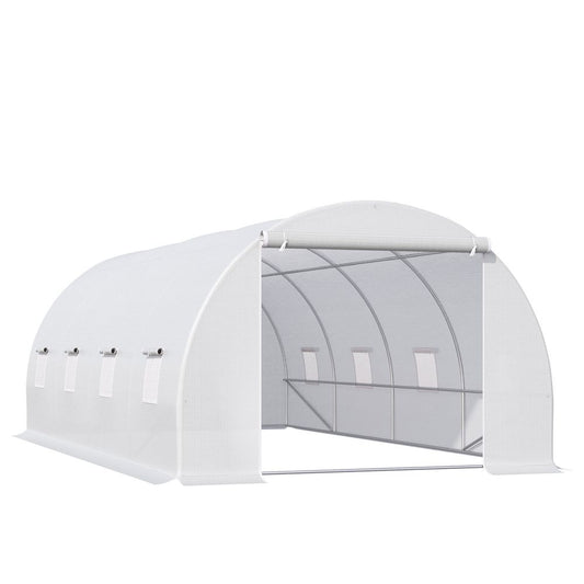 Outsunny 6x3x2m Polytunnel Greenhouse - Zippered Door, 8 Windows
