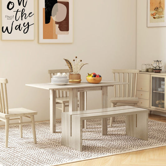 HOMCOM Folding Dining Table Extendable Kitchen Table - Drop Leaf Table for 2-4