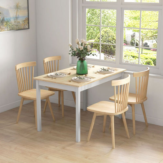 HOMCOM Farmhouse Dining Table: Wood Frame, Rustic Design for Kitchen & Dining Room
