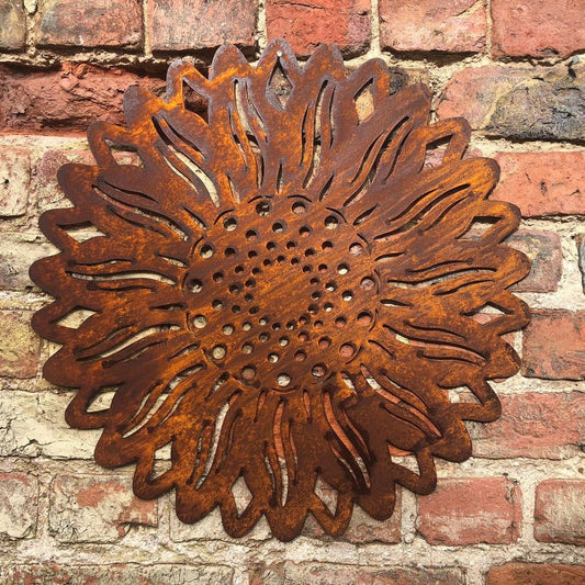 Premium Rustic Sunflower Garden Wall Ornament - High-Quality Decorative Sign with Fence Feature