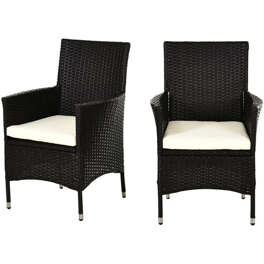 Outdoor Rattan Chair Set - 2PC Dark Coffee - Comfort & Style