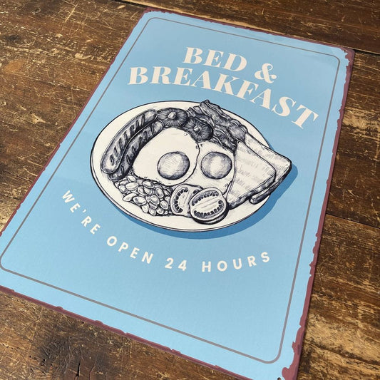 Vintage Metal Sign - Bed And Breakfast - Premium Quality