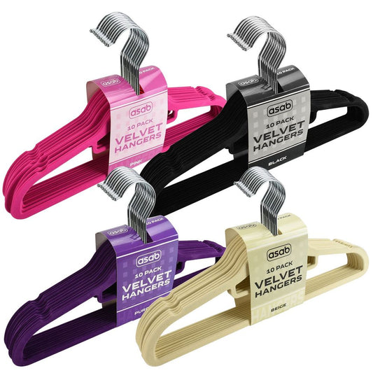 4X Velvet Non Slip Flocked Hangers PINK 10PK | DGI-4018 | AS-99122