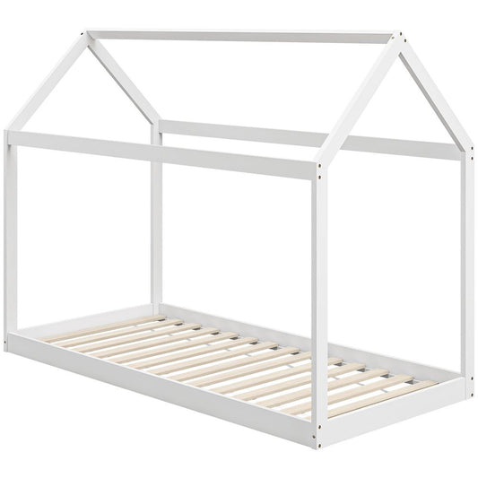 HOMCOM Wooden Single Bed Frame with Tree House Style