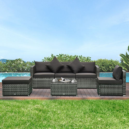 Premium Rattan Furniture Set: 5-Seater Sofa, Chairs & Table - High Quality & Stylish Design - Perfect for Outdoor Living
