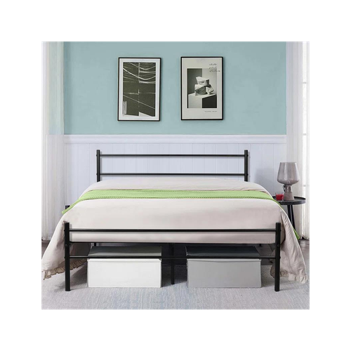 Extra Strong King metal bed in black powder coating