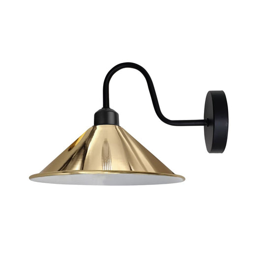 French Gold Wall Light Fixture, Black Wall Sconce - Elegant Vintage Design, E27 Base Socket, High-Quality Metal - 3-Year Warranty