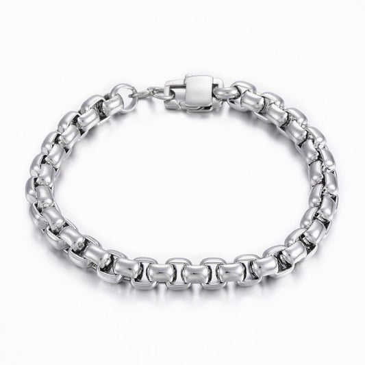 Mens Silver Box Chain Bracelet | Ideal Birthday or Christmas Gift