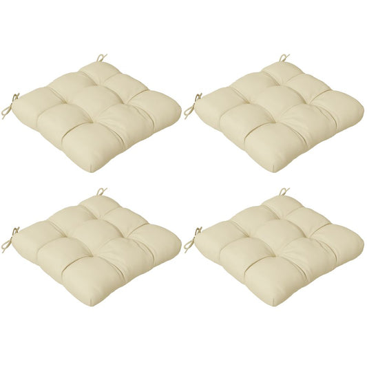 Premium Outdoor Seat Cushions - Set of 4, Garden Furniture, Beige - Flame Retardant, Fade-resistant, Water-resistant