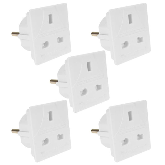 PIFCO Euro Travel Adaptor Adapter UK to Europe 2 pin - FOR EUROPEAN SALES