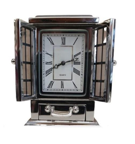 Silver Plated Solid Brass Mini Clock - Elegant Timepiece for Home Decor - CLEARANCE!