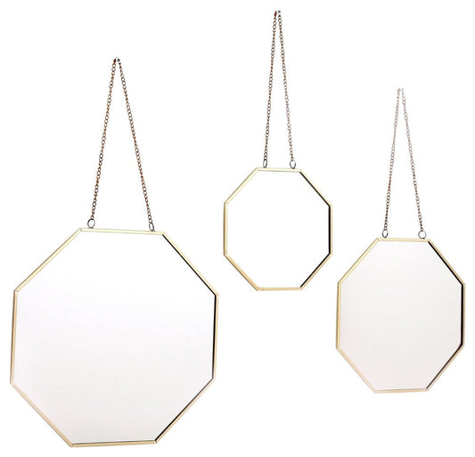 Hanging Geometric Mirrors Set - Premium Quality, Easy to Hang