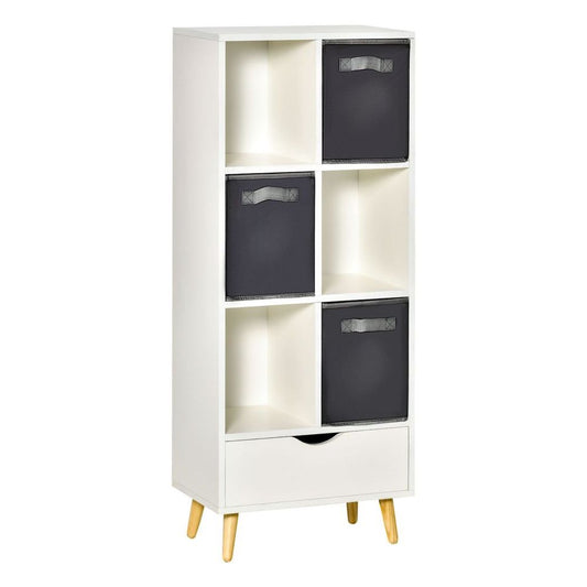 Modern Tall Bookcase with Storage Shelves & Drawer - Stylish & Functional Solution for Study, Bedroom, Office - High-Quality!