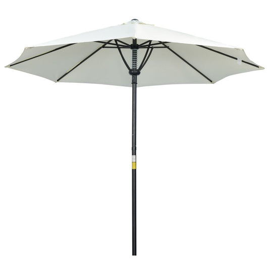 Outsunny Market Table Umbrella - Cream, Sun Shade, 8 Ribs, High Quality