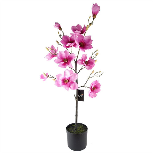 Premium 110cm Pink Magnolia Artificial Tree | Silk Flowers | Fully Wired Stems | Designed for Spaces | Decorative Planter Sold Separately