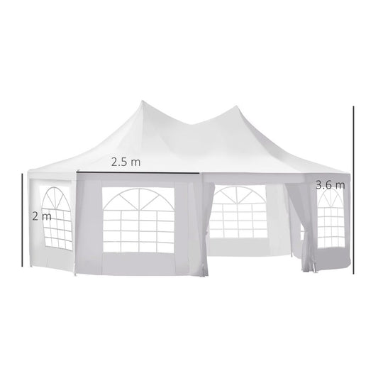 Extra Large Octagonal Party Tent - 6.8m x 5m - High Quality & Waterproof - Ideal for Weddings and Events