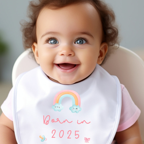 Born in 2025 Rainbow Bib - For Babies