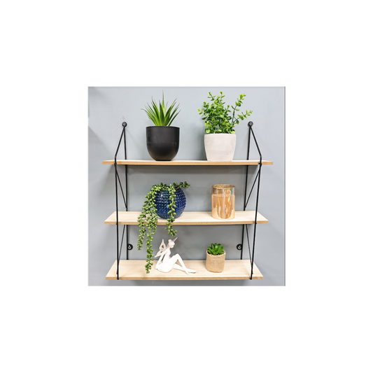 SHLEDECOR 3 Tier Floating Shelf Wall Shelves for Bedroom Wall Mounted Bookcase Hanging Shelves Bookshelf Book Shelves for Living Room Display Wooden Shelving Unit BLACK Metal Wire