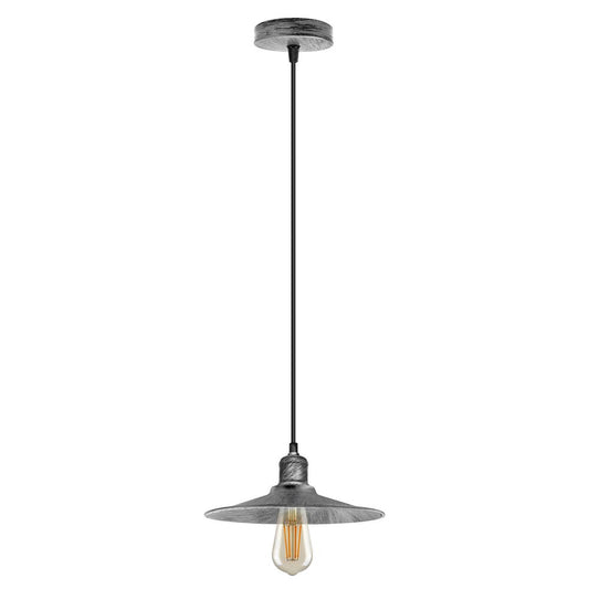 Vintage Ceiling Pendant Light - Rustic Metal Shade - Stylish and Elegant Design - Dimmer Compatible - High Quality