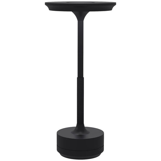 Sleek and Portable HOMCOM LED Table Lamp - Battery Operated - Black