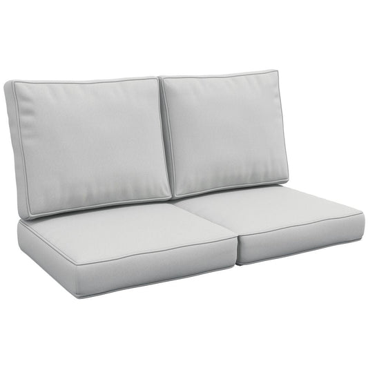 Premium Outsunny 2-Seater Outdoor Seat Cushion Set - High Quality, Light Grey