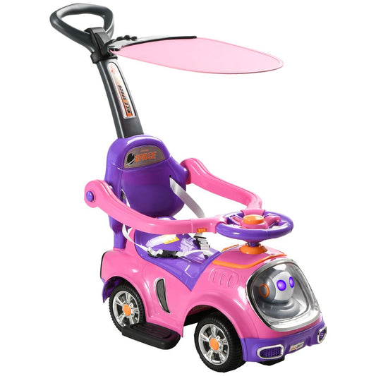 AIYAPLAY 3 in 1 Ride on Push Car, Cartoon Robot Foot to Floor Slider