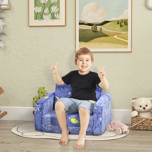 AIYAPLAY 2 in 1 Kids Folding Bed with Glow in The Dark Cosmic Design