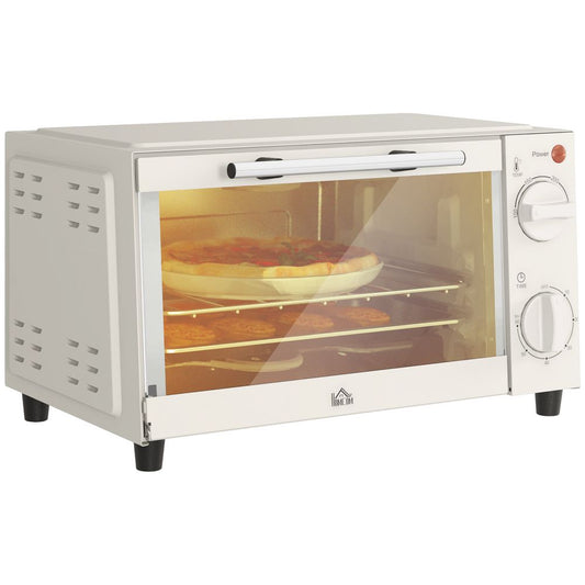 HOMCOM Mini Oven 9L Countertop Electric Grill with Temp Timer Control 750W