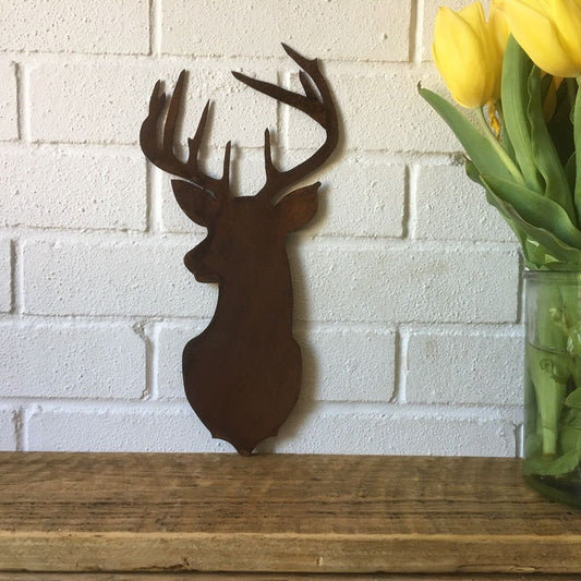 Rustic STAGS HEAD Metal Christmas Decoration - High Quality, Quick Shipping